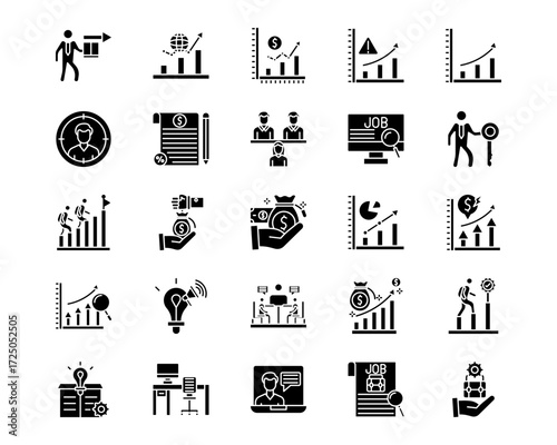 Business Management Line Vector Icons