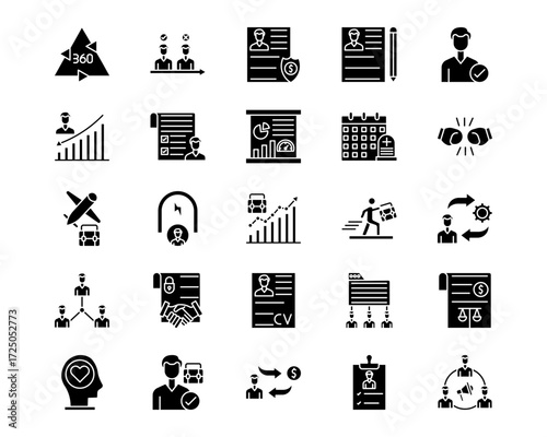 Human Resources Line Vector Icons