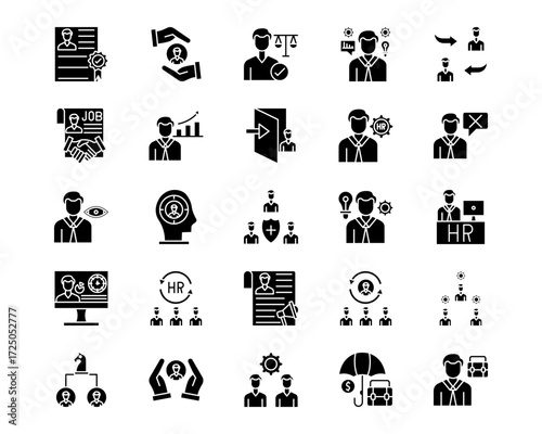 Human Resources Line Vector Icons