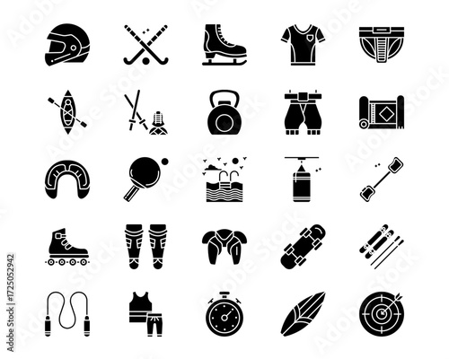 Sport Equipment Line Vector Icons