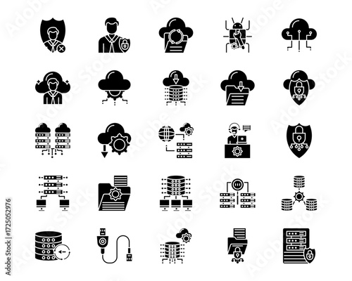 Web Hosting Line Vector Icons