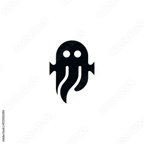 Spooky Silhouette Ghost Illustration for Halloween Celebration