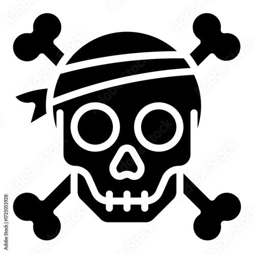 Crossbones. This is a vector single icon with a solid style. It is suitable for various purposes, including website design, mobile app design, and logo design.