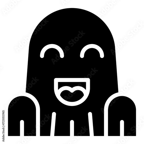 Ghost. This is a vector single icon with a solid style. It is suitable for various purposes, including website design, mobile app design, and logo design.