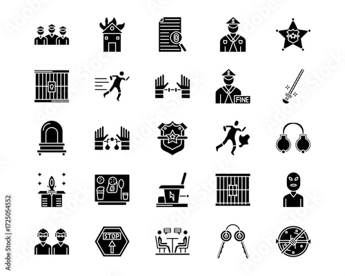 Prison Line Vector Icons
