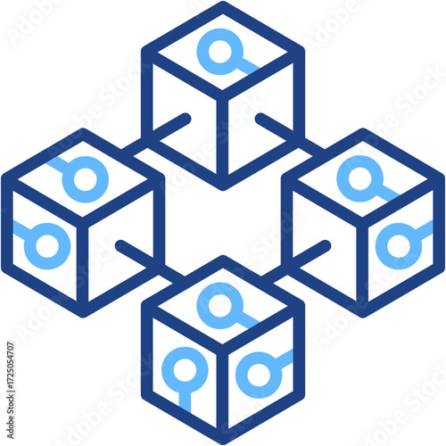 Blockchain Technology line color icon