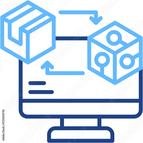 Digital Twin line color icon