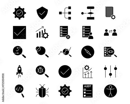 Quality Assurance Line Vector Icons