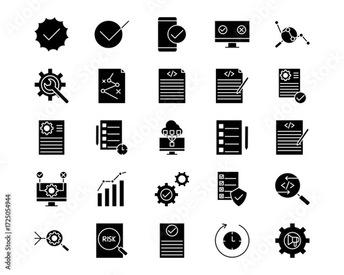 Quality Assurance Line Vector Icons