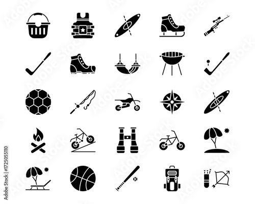 Outdoor Fun Line Vector Icons