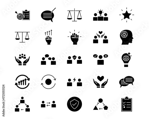 Leadership Line Vector Icons