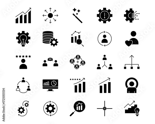 Business Analytics Line Vector Icons