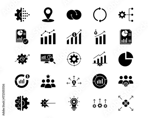 Business Analytics Line Vector Icons