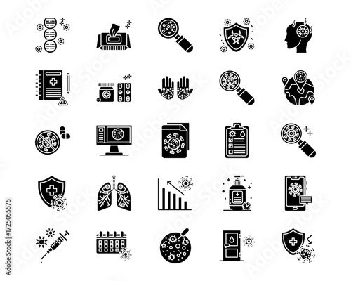 Infectious Diseases Line Vector Icons