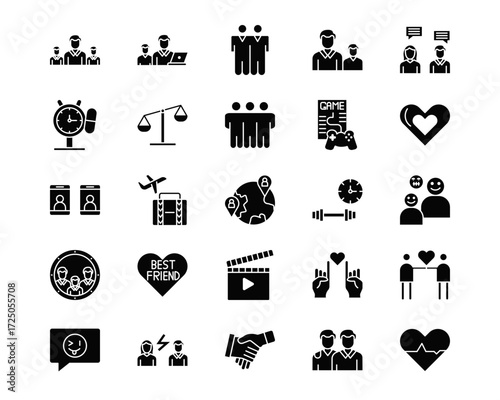 Friendship Line Vector Icons