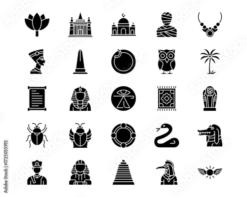 Egypt Line Vector Icons