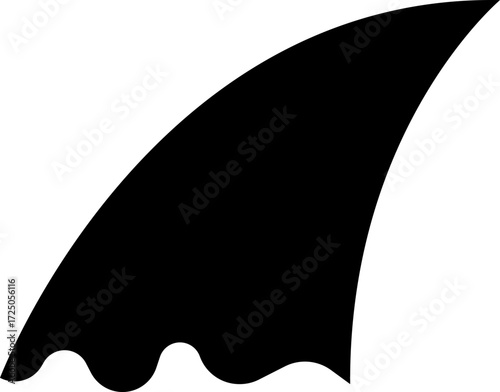 Shark fin moving icon, Silhouette bold and minimal in Water for Ocean and Danger Themes, depicting marine life suitable for logos, transparent . icons, or nautical designs, mobile apps or ui