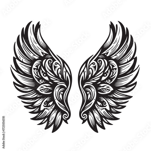Angel Wings Vector | Decorative Wing Illustration Set”