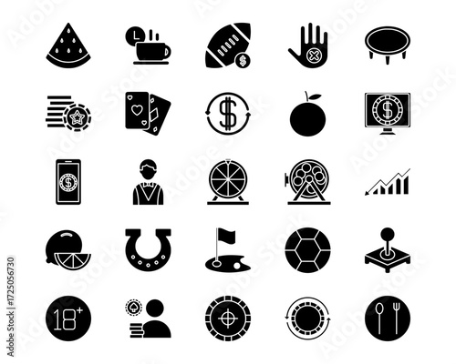 Casino Line Vector Icons