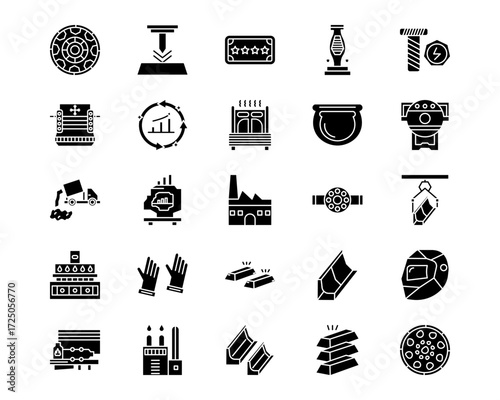 Mettalurgy Line Vector Icons