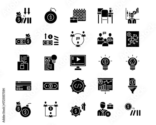 Crisis Mangement Line Vector Icons