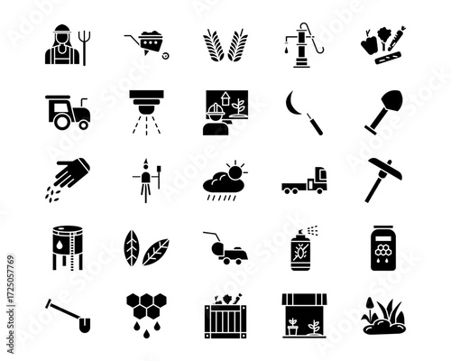 Agriculture Line Vector Icons