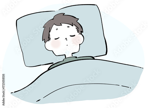 仰向けで眠る男性