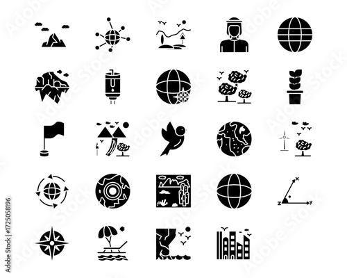 Geography Line Vector Icons