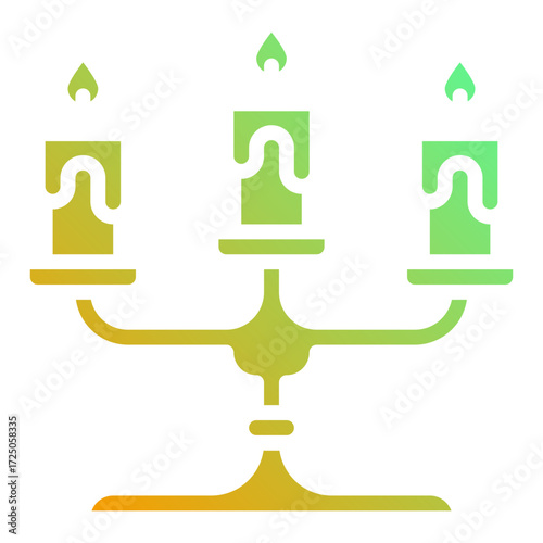Candelabra. This is a vector single icon with a solid gradient style. It is suitable for various purposes, including website design, mobile app design, and logo design.