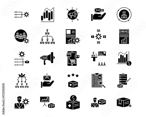 Product Management Line Vector Icons