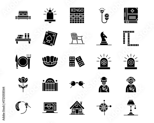 Nursing Home Line Vector Icons