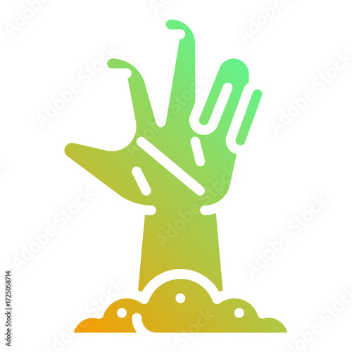 Zombie hand rising. This is a vector single icon with a solid gradient style. It is suitable for various purposes, including website design, mobile app design, and logo design.