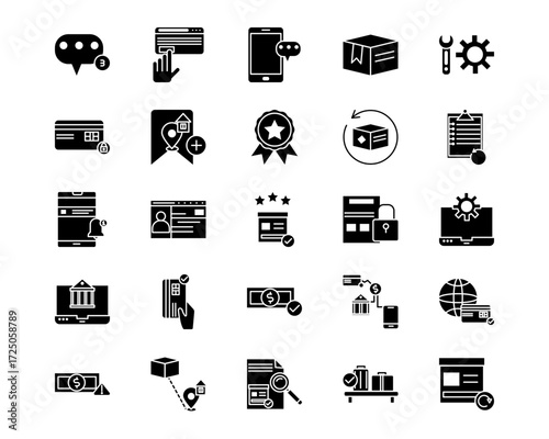 Digital Retail Line Vector Icons