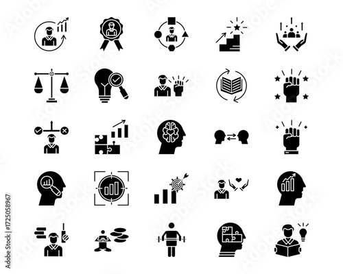 Personal Growth Line Vector Icons