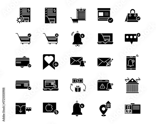 Digital Retail Line Vector Icons