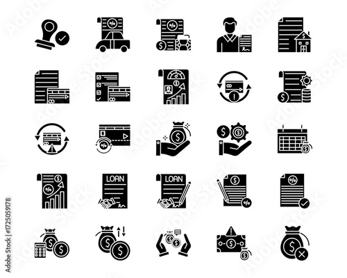 Loan Line Vector Icons