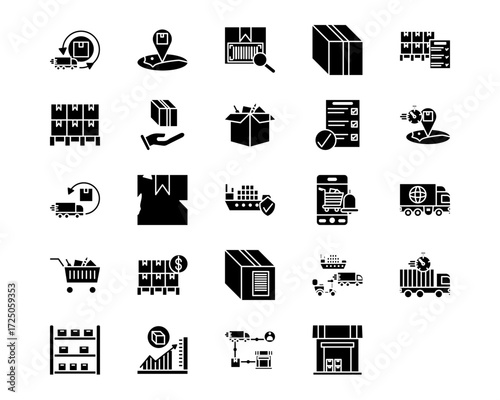 Order Fulfilment Line Vector Icons