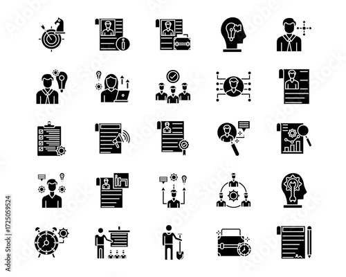 Curriculum Vitae Line Vector Icons