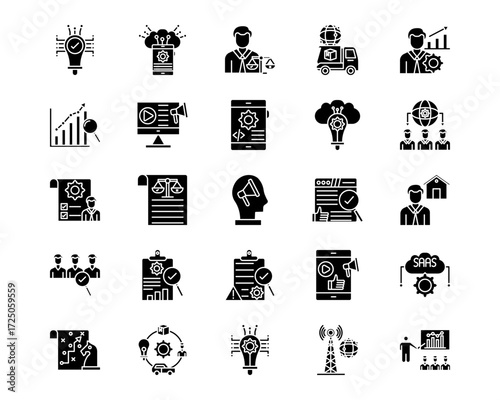 Professional Services Line Vector Icons