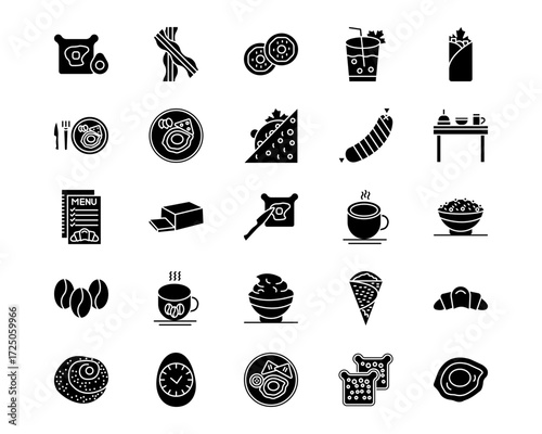 Brunch Line Vector Icons
