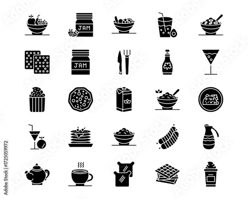 Brunch Line Vector Icons