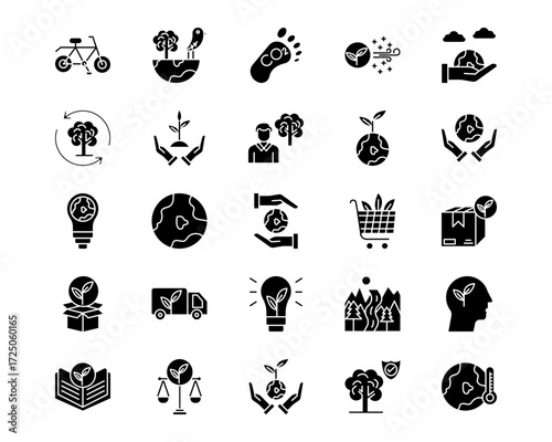 World Environment Day Line Vector Icons