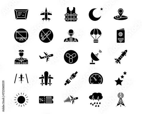 Airplane Line Vector Icons