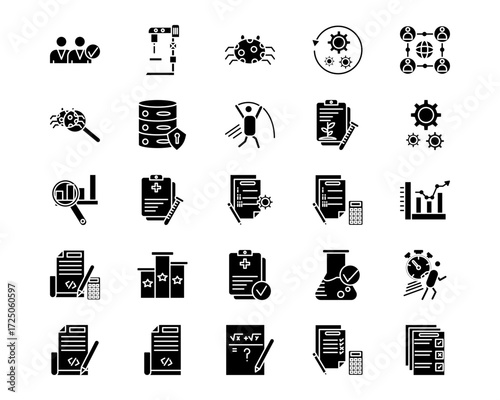 Software Testing Line Vector Icons