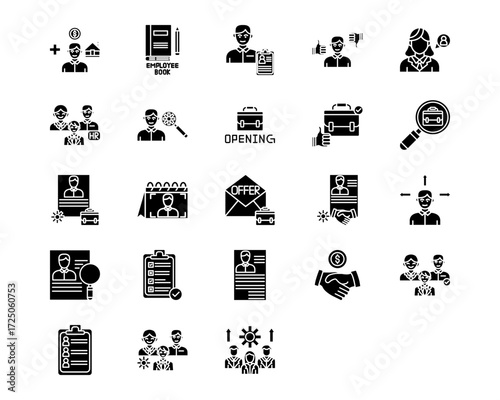 Hiring Process Line Vector Icons