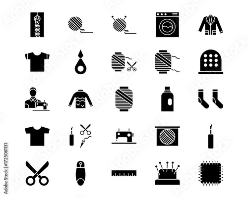 Sewing Line Vector Icons