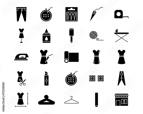 Sewing Line Vector Icons
