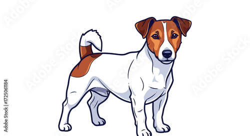 Adorable Jack Russell terrier illustration with a playful pose perfect for children's designs