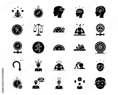 Burnout Line Vector Icons