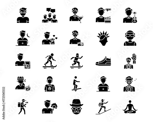 Urban Tribes Line Vector Icons